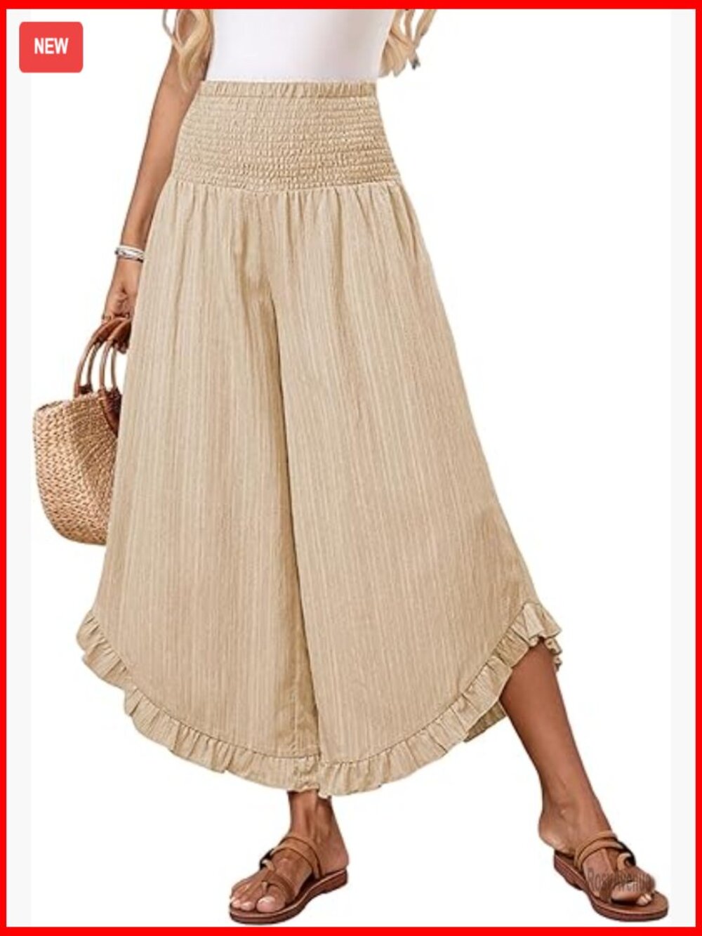 Wide Leg Palazzo Pants High Waist Flowy Casual Lounge Trousers